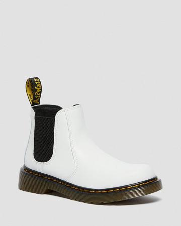 White Kids' Dr Martens Junior 2976 Leather Chelsea Boots | CA 667CTV